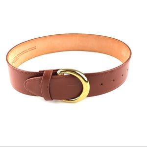 COACH Women’s Wide Tan Brown Leather Belt Small